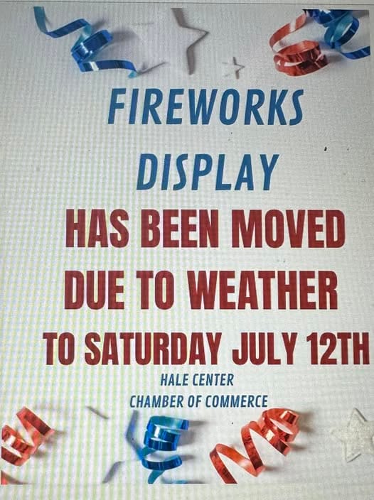 July 4th Fireworks Delay due to Weather